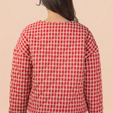 red gingham jacket