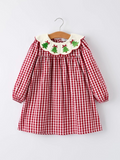 Christmas tree girls plaid dress