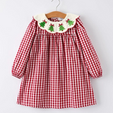 Christmas tree girls plaid dress