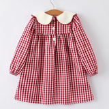 Christmas tree girls plaid dress