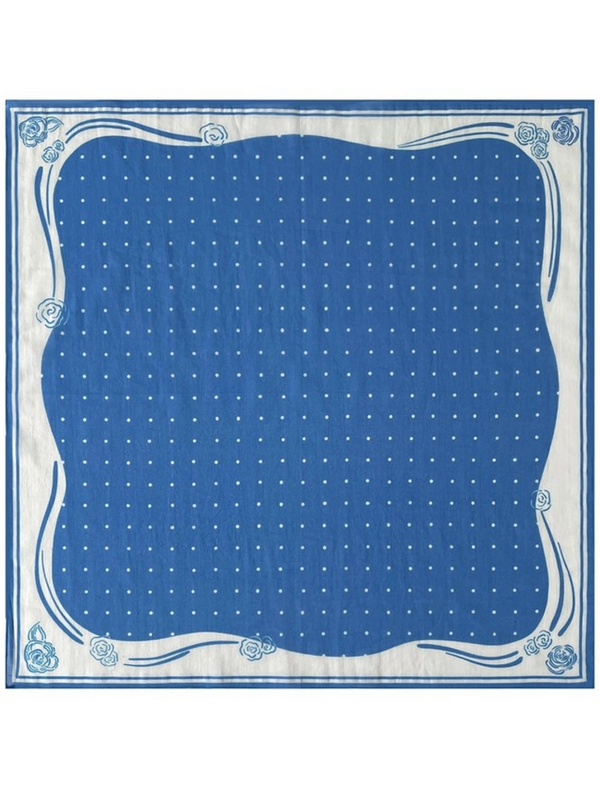 blue and white floral bandana