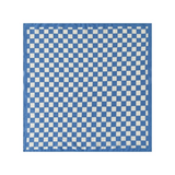blue and white check bandana