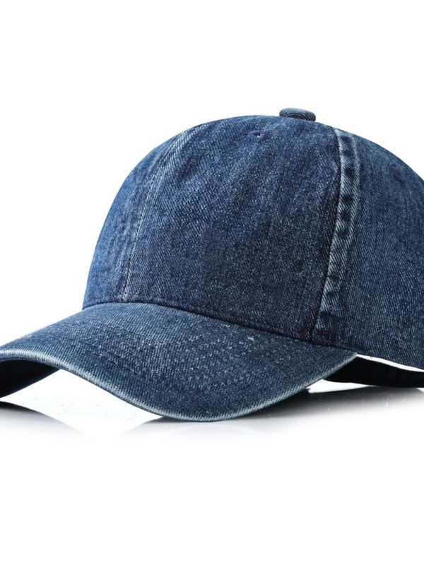 Dark Blue Vintage Denim Washed Baseball Cap