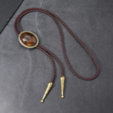 Vintage Oval Gem Bolo Tie Necklace