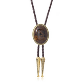 Vintage Oval Gem Bolo Tie Necklace