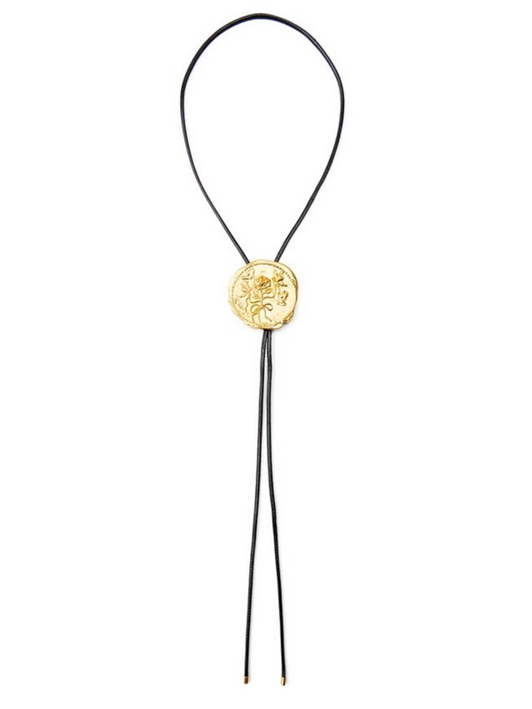 Gold Western Cowboy Style Vintage Rose Adjustable Necklace