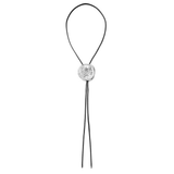 Silver Western Cowboy Style Vintage Rose Adjustable Necklace