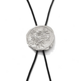 Silver Western Cowboy Style Vintage Rose Adjustable Necklace