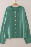green soft touch button cardigan