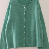 green soft touch button cardigan