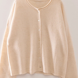 oatmeal soft touch button cardigan