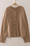 mocha soft touch button cardigan