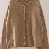 mocha soft touch button cardigan