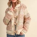 warm sand floral embroidered boxy jacket