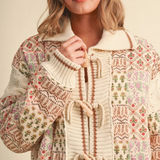 warm sand floral embroidered boxy jacket