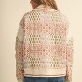 warm sand floral embroidered boxy jacket