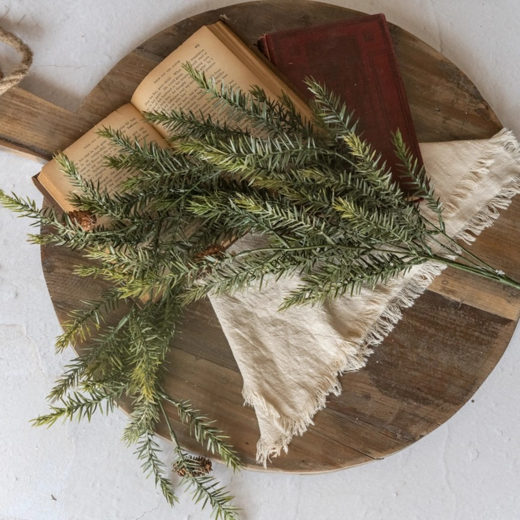 34" draping pine bush with pinecones