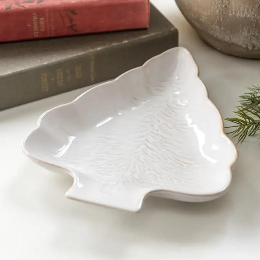 white ceramic tree serving platter