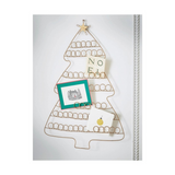 Holiday Tree Greeting Card Holder Antique Gold Iron