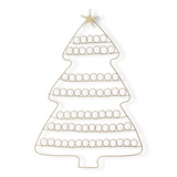 Holiday Tree Greeting Card Holder Antique Gold Iron