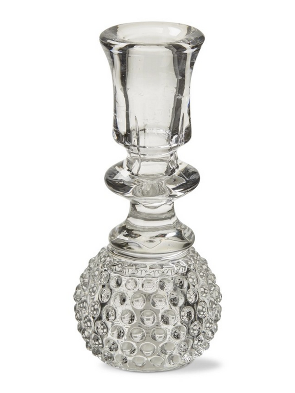 Hobnail Tealight Taper Holder Clear Glass