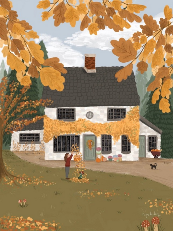 5x7 cozy cottage print