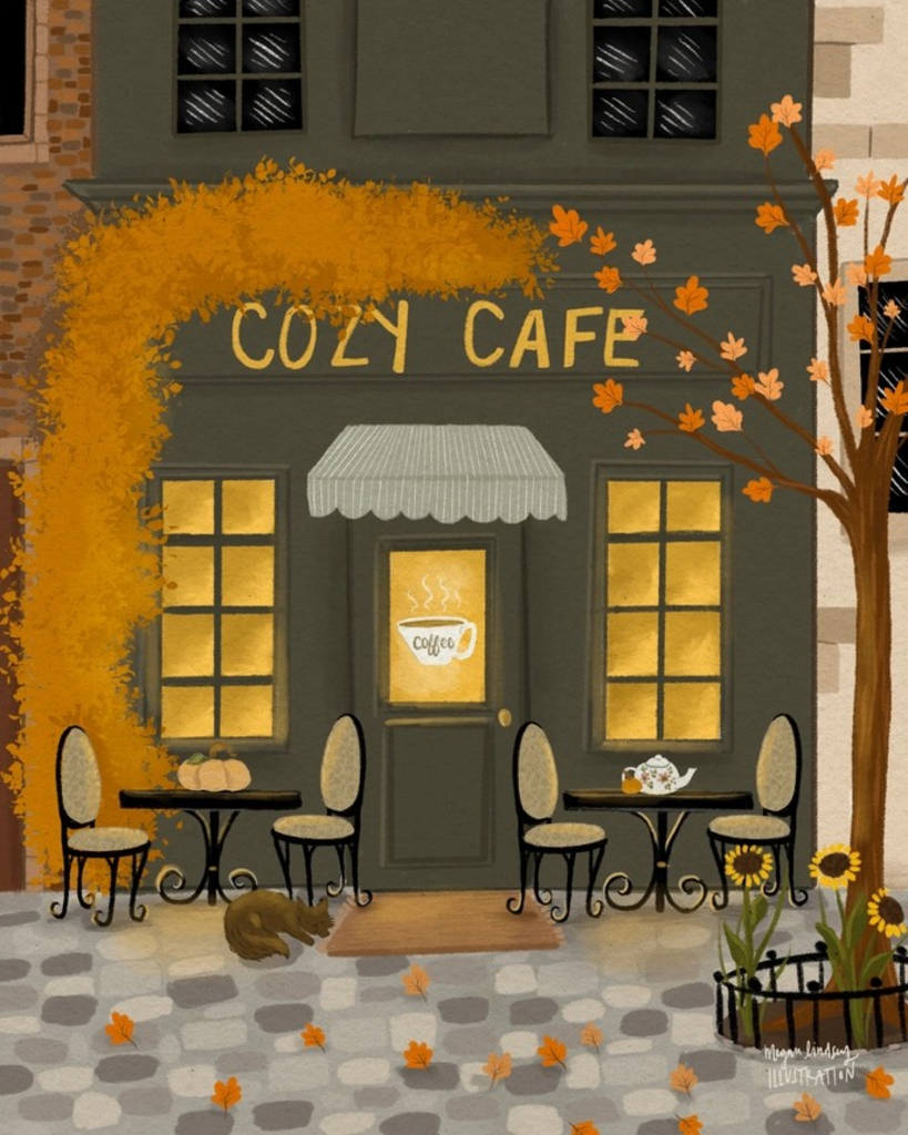 4x6 cozy cafe print