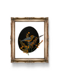 5x7 fall bird vignette print
