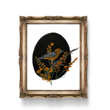 5x7 fall bird vignette print