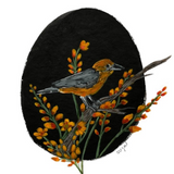5x7 fall bird vignette print