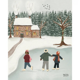 5x7 skating on the pond print