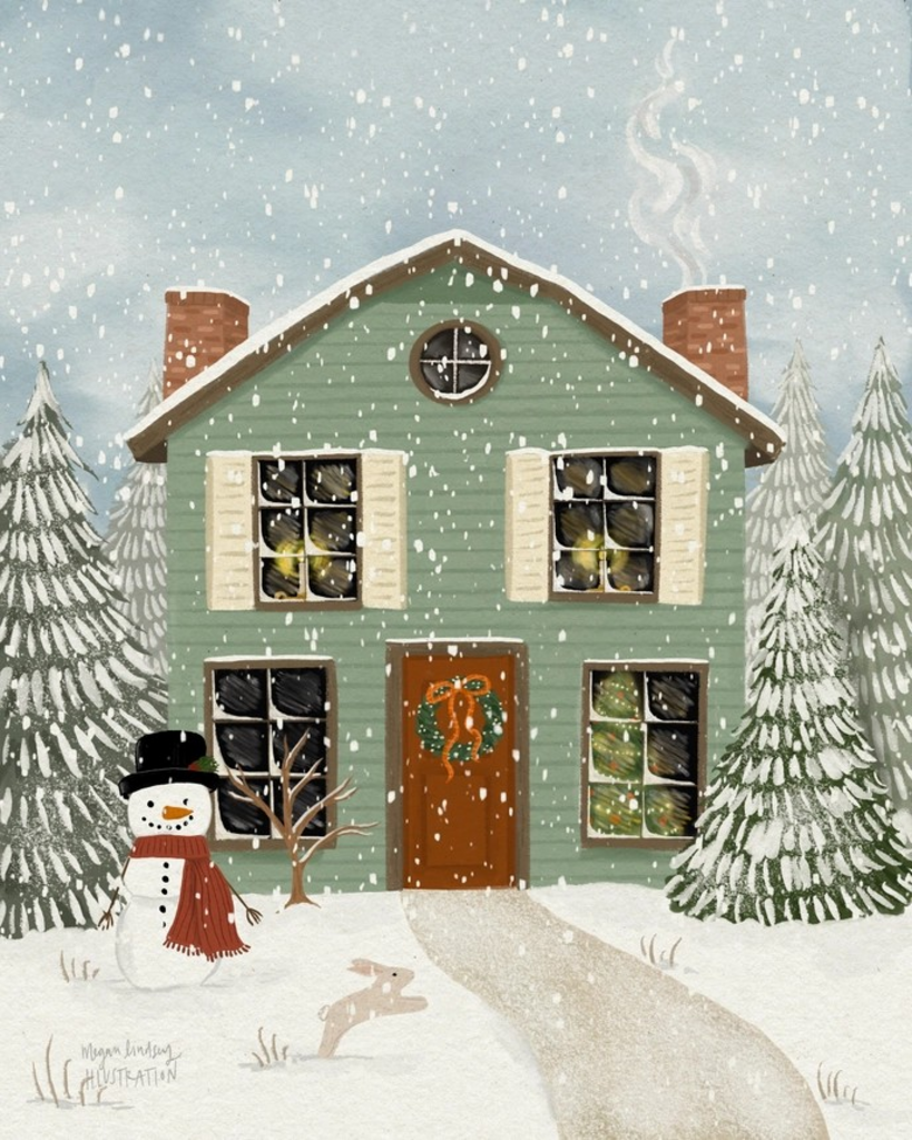 4x6 wintery wonderland print