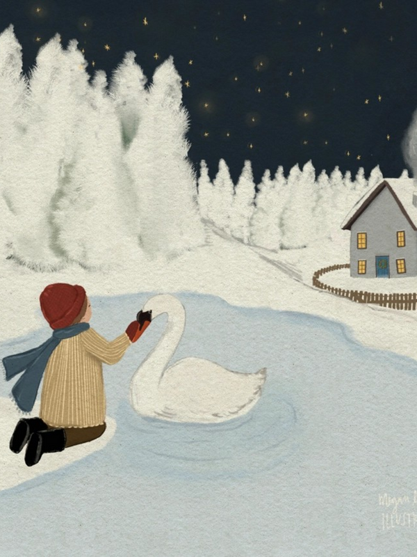 5x5 winter's night print
