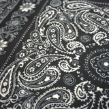 black bandana print square scarf