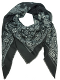 black bandana print square scarf