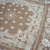 taupe bandana print square scarf