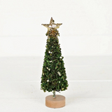 9inHx3W Gold Glittered Boxwood Mini Tree