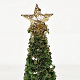 9inHx3W Gold Glittered Boxwood Mini Tree