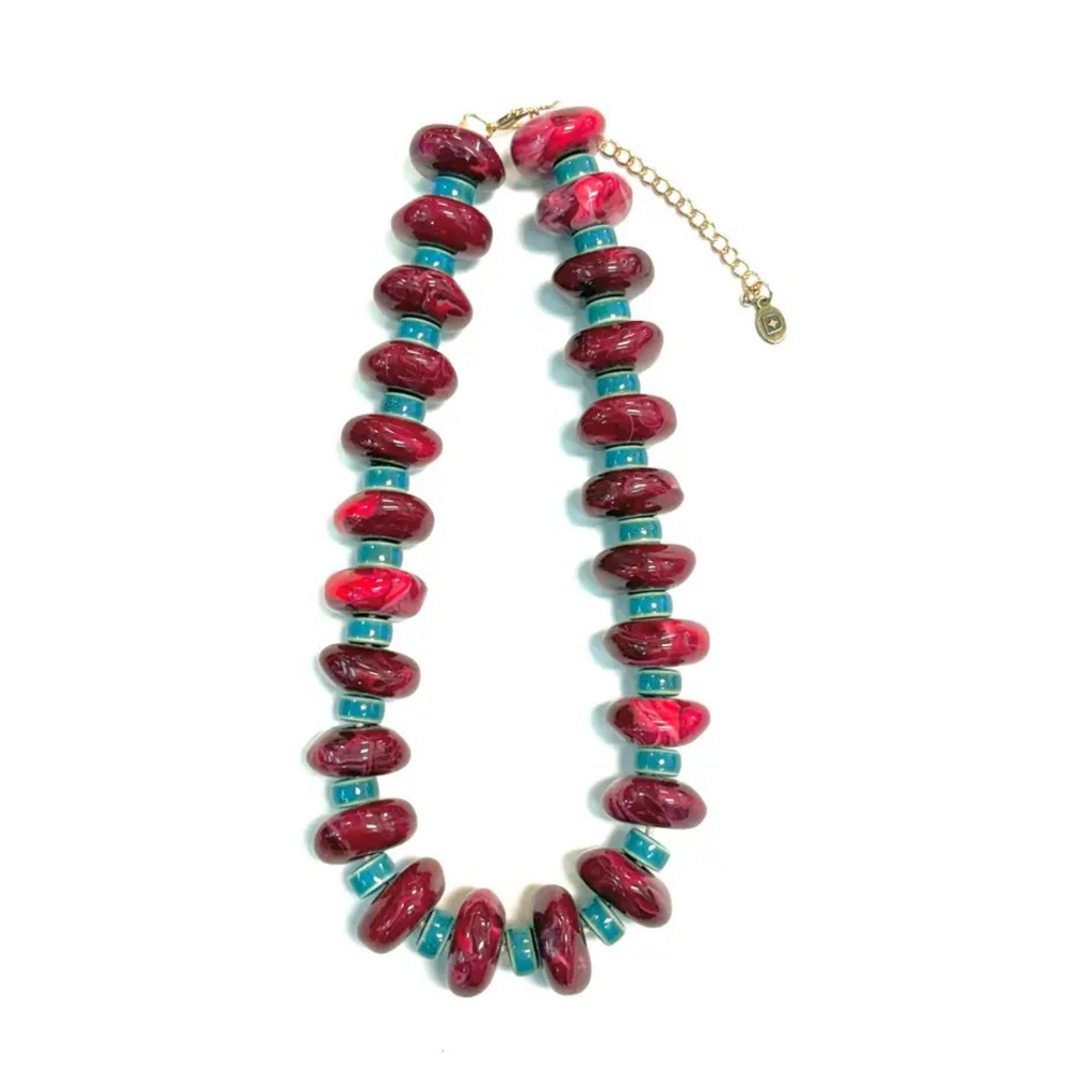 chunky crimson necklace