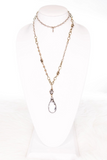 long large crystal charm necklace