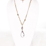 long large crystal charm necklace