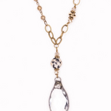 long large crystal charm necklace