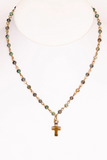 African turquoise necklace with cross charm