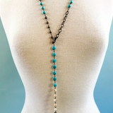 chunky cross turquoise necklace