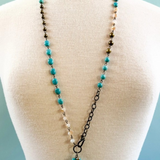 chunky cross turquoise necklace