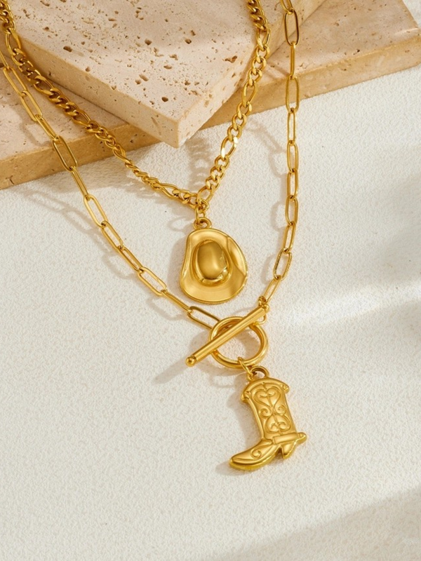 Western Statement Necklace | Hat Boot Charm