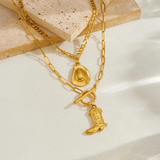Western Statement Necklace | Hat Boot Charm