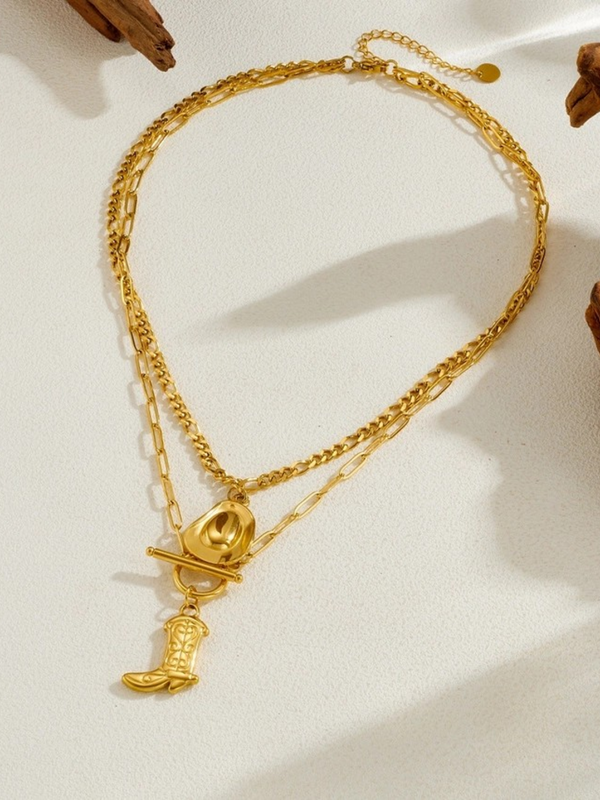 Western Statement Necklace | Hat Boot Charm