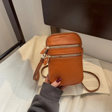 brown cross body leather handbag