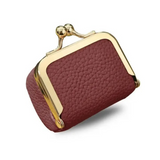 wine red mini leather coin purse